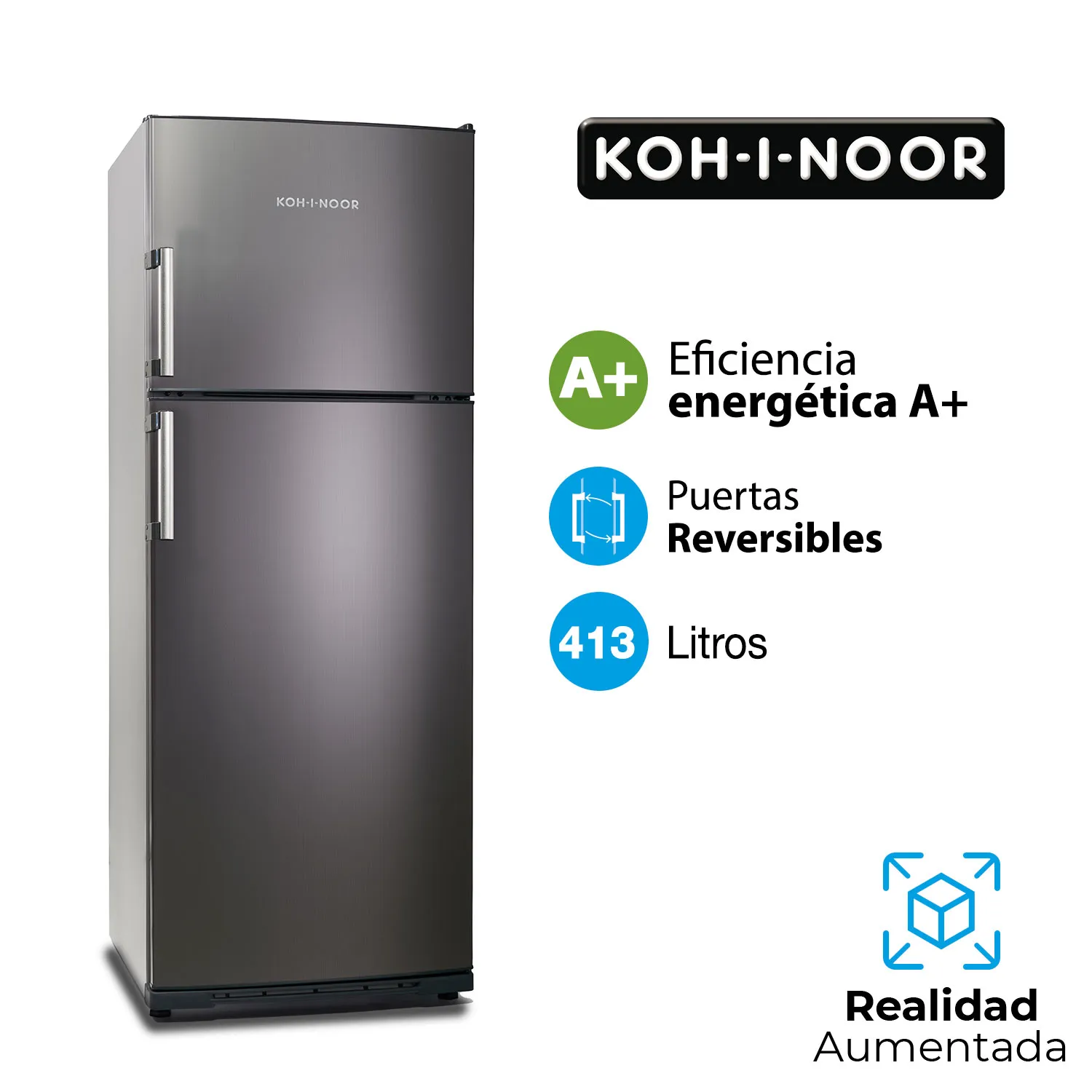 Helad.2F/2P 413 Lts. KHDA 43/7 A+ A.Inox