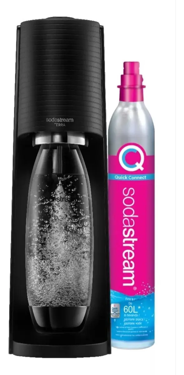 Maq. De Soda TERRA Negro P/Cilind. Rosa