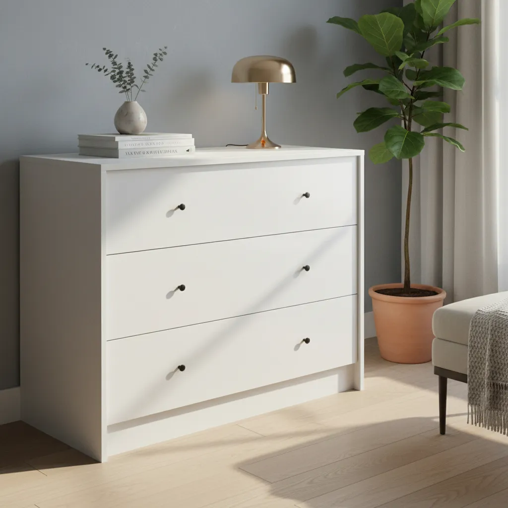 Comoda CM102 3 Caj. 83x45x100 Blanco