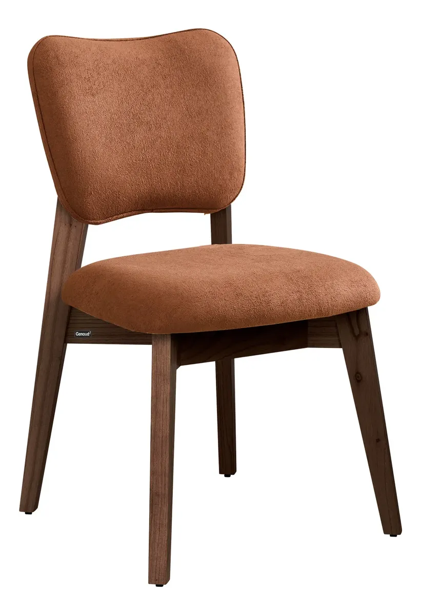 Silla Ana Asiento Cuerina Castaño